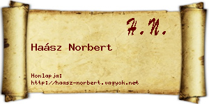 Haász Norbert névjegykártya